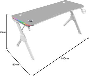 Mars Gaming MGD140RGBW RGB Desk 140cm White