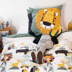 CÔTE DECO Kids Duvet Set Lion &amp; Bear Reversible