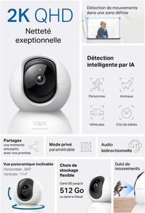 Tapo C220 Caméra Wi-Fi 2.5K 360° Intérieure