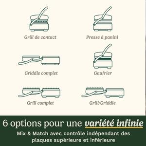 Cuisinart grill plancha gaufrier 6-en-1