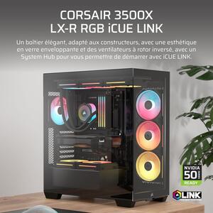 CORSAIR 3500X LX-R RGB Boîtier Moyen-Tour Noir