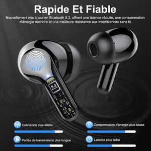 BESNOOW Écouteurs Bluetooth 5.4, 46H IP7 ENC