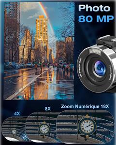 PITIKI Caméscope 4K 80MP
