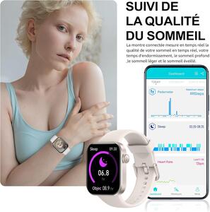 ASEEYIRJ Montre Connectée 1.85 HD