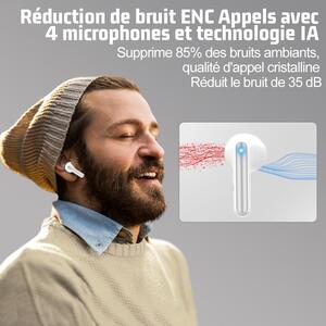 JBES Écouteurs Bluetooth 5.4 ENC 60H IP5