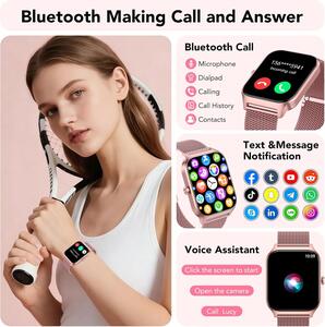 CASCHO Smartwatch Femme 1.85" Appels Bluetooth