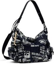 Promotion Desigual Arica Newspaper Shoulder Bag noir